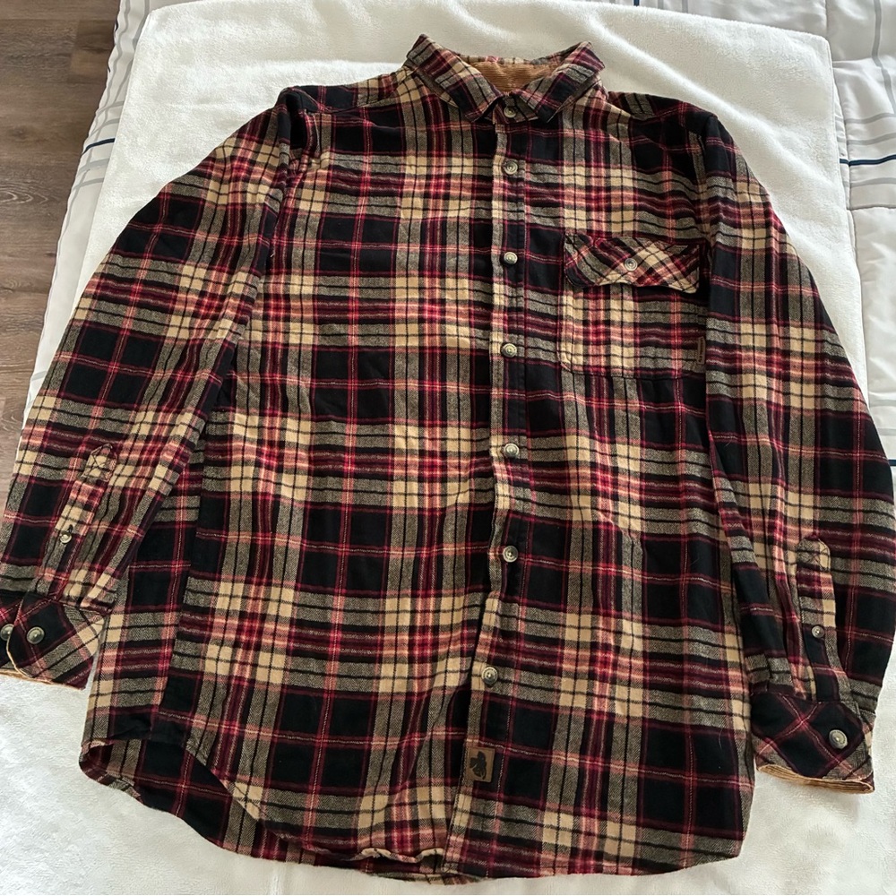 Legendary Whitetails Men's Plaid Shirt - Red, Black, and Tan